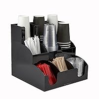 Mind Reader Cup and Condiment Station, Countertop Organizer, Coffee Bar, Kitchen, 12.25