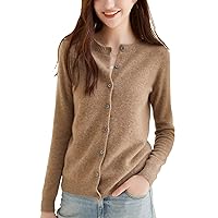 Women's Cardigan Cashmere Sweater Knitwear 100% Cashmere Cardigan Long Sleeve Jacket Top