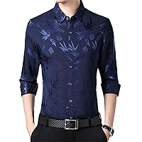 Korean Clothing Men Long Sleeve Smooth Shirt Spring Autumn Streetwear Casual Loose Social Business Silvery Tops