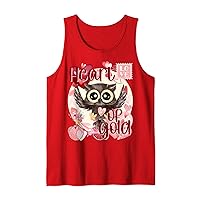 Valentine Owl Simply Watercolor Southern Colors Comfort Bird Tank Top