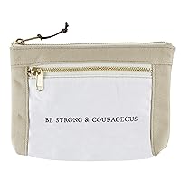 Creative Brands Faithworks-Inspirational Natural Canvas Zippered Pouch, 8.5 x 5.5-Inch, Be Strong