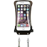 AquaVault 100% Waterproof Floating Smart Phone Case & Money Pouch - Fits All Phones - Made from Premium Heavy Duty PVC for Added Drop Protection - Includes Adjustable Neck Strap. Black