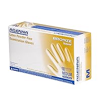 Adenna BRZ645 5.5 mil Disposable Powder-Free Latex Gloves, Medical Grade, Medium (Pack of 100), Natural White, 100 Count