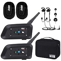 Referee Headset, 2 Pack V6C Plus Communication System with Earphone and 1 Extra Organizer Bag for Spare