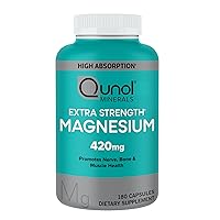 Magnesium Glycinate Capsules 420mg, High Absorption Magnesium Supplement, Extra Strength, Bone and Muscle Health Supplement, 180 Count