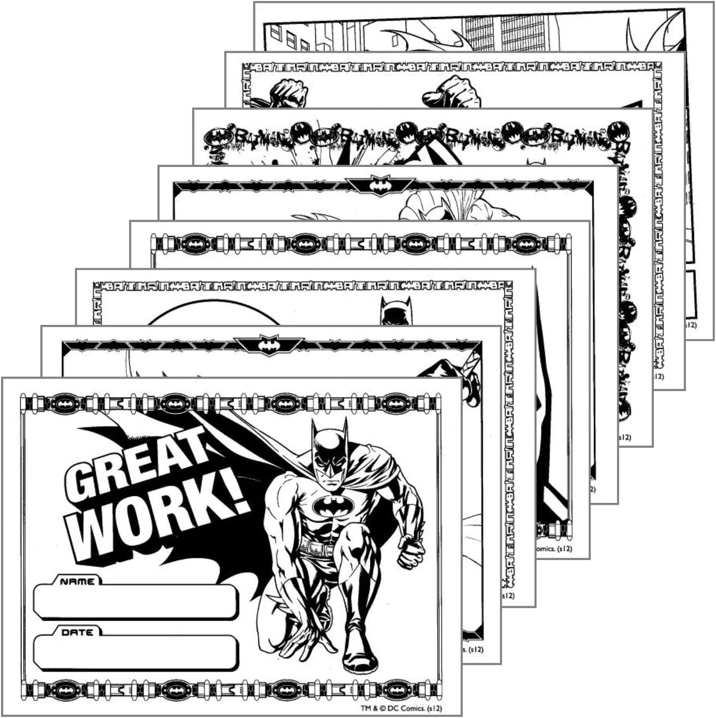 Batman Coloring Stickers Books Set with Reward Stickers, Coloring Pages,  Games, and Activities Bundle Includes Separately Licensed GWW Stickers