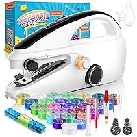 37PCS Accessories Handheld Sewing Machine, Rechargeable Mini Sewing Machine for Beginners, 2 Modes Portable Sewing Machine Handheld Easy to Use and Fast Stitch Suitable for DIY, Clothes, Home, Travel