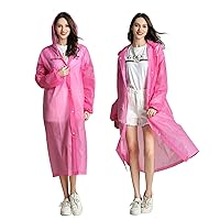 HLKZONE Raincoat, [2 Pack] Reusable Rain Ponchos Portable EVA Rain Coats Packable Rain Jackets with Hood and Drawstring