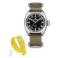 STEELFLIER 36MM Sapphire Crystal VH31 Quartz Pilot Watches, with Nylon Watch Band 20mm Yellow