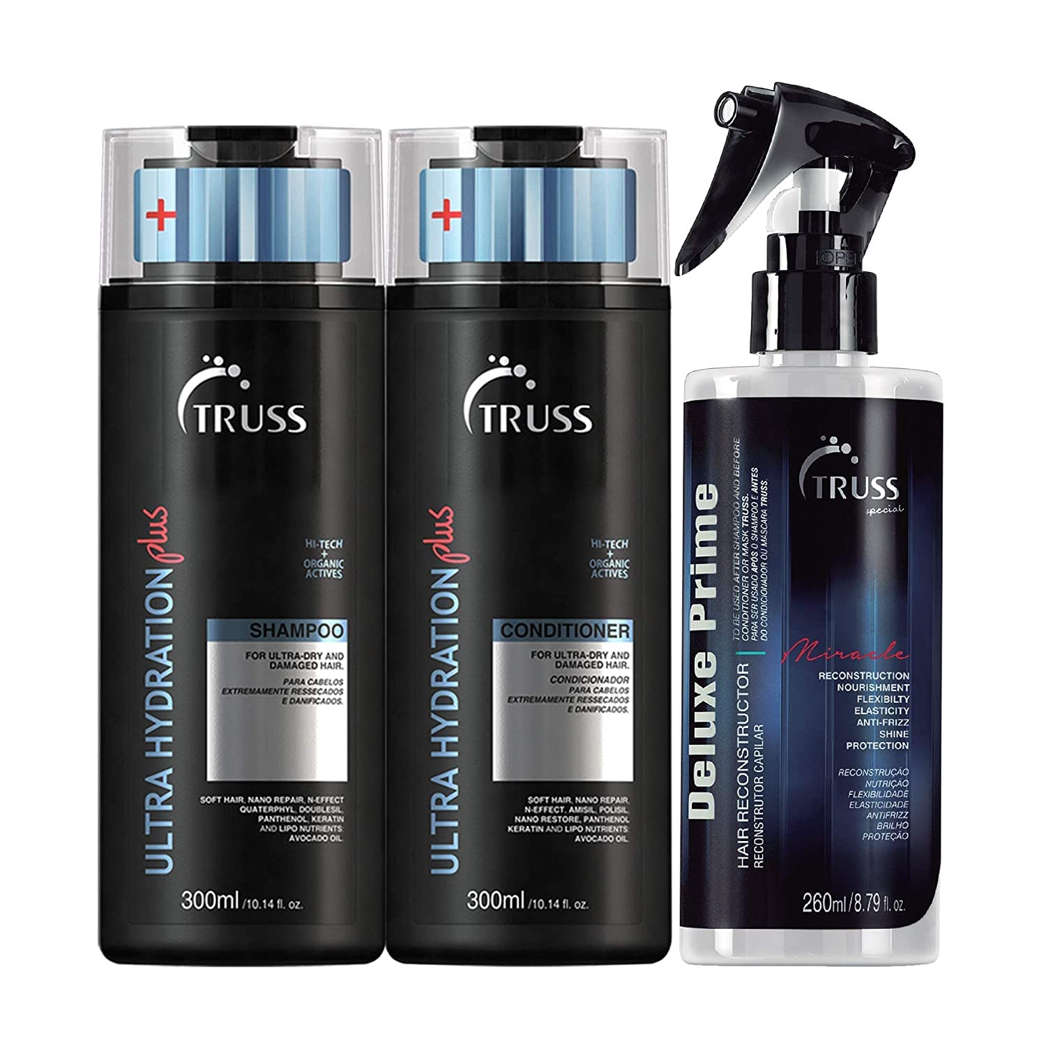 TRUSS Ultra Hydration PLUS Shampoo and Conditioner Set Bundle with Deluxe Prime Hair Treatment