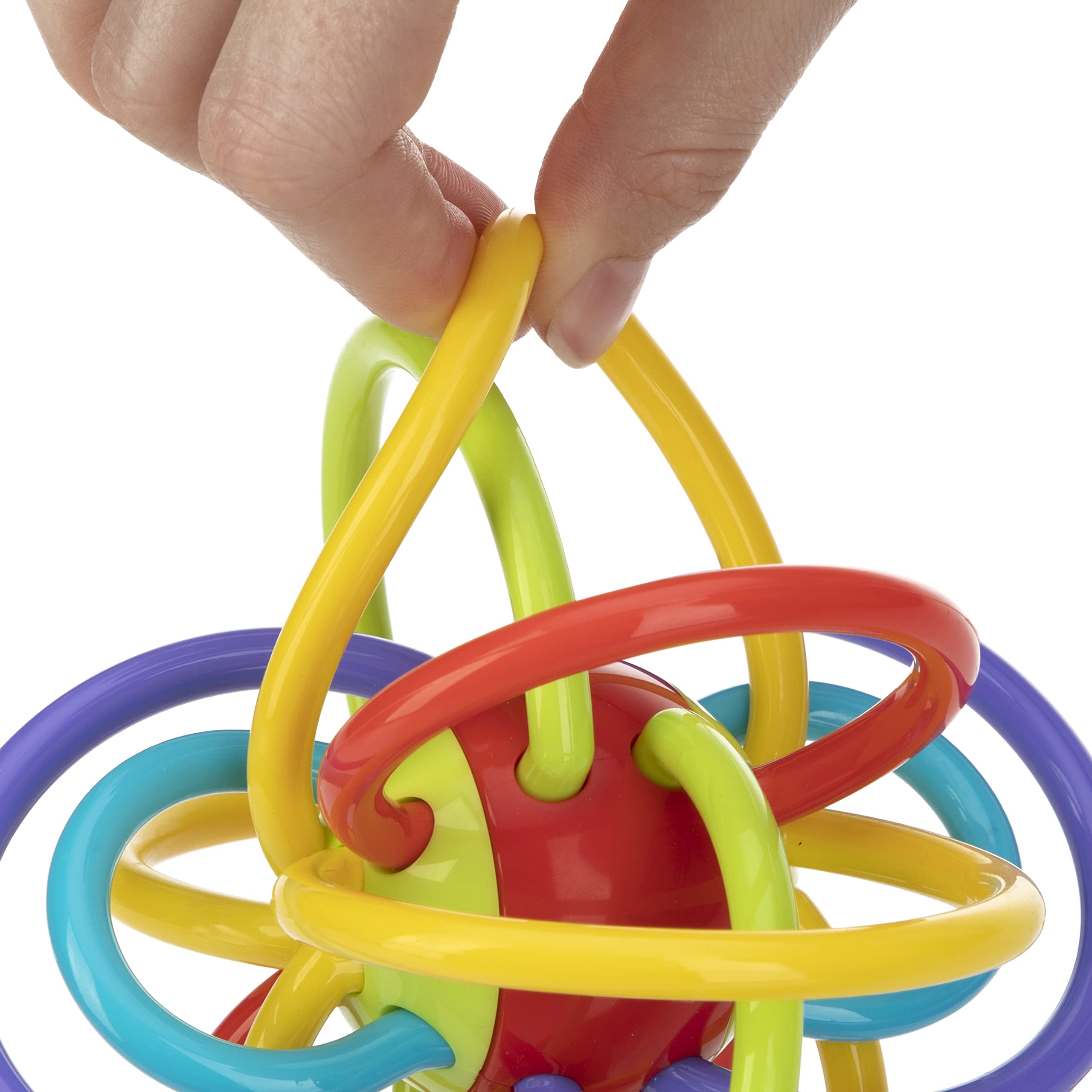 Nuby Lots A Loops Sensory Multicolor Teether Toy and Rattle for Baby and Toddler, 3M+