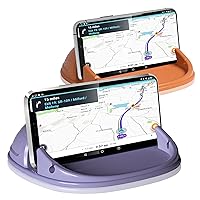 Loncaster Car Phone Holder, Purple & Orange Silicone Car Phone Mount for Various Dashboards, Slip Free Phone Stand Compatible with iPhone, Samsung, Android Smartphones, GPS Devices and More