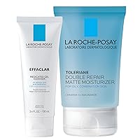 La Roche-Posay Matte Face Moisturizer, Daily Gel Moisturizer and Cleanser for Oily Skin Control with Niacinamide/Non-Comedogenic