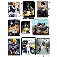 Sidhu MOOSEWALA Stickers for Motorcycle & Car | The Legends Sidhu MOOSEWALA Motivational Stickers | Printed Design Water-Resistant Stickers for Home Office Car & Bike (Pack of 9)