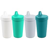 Re-Play Made in USA 10 Oz. Sippy Cups for Toddlers, Pack of 4 - Reusable Spill Proof Cups for Kids, Dishwasher/Microwave Safe - Hard Spout Sippy Cups for Toddlers 3.13