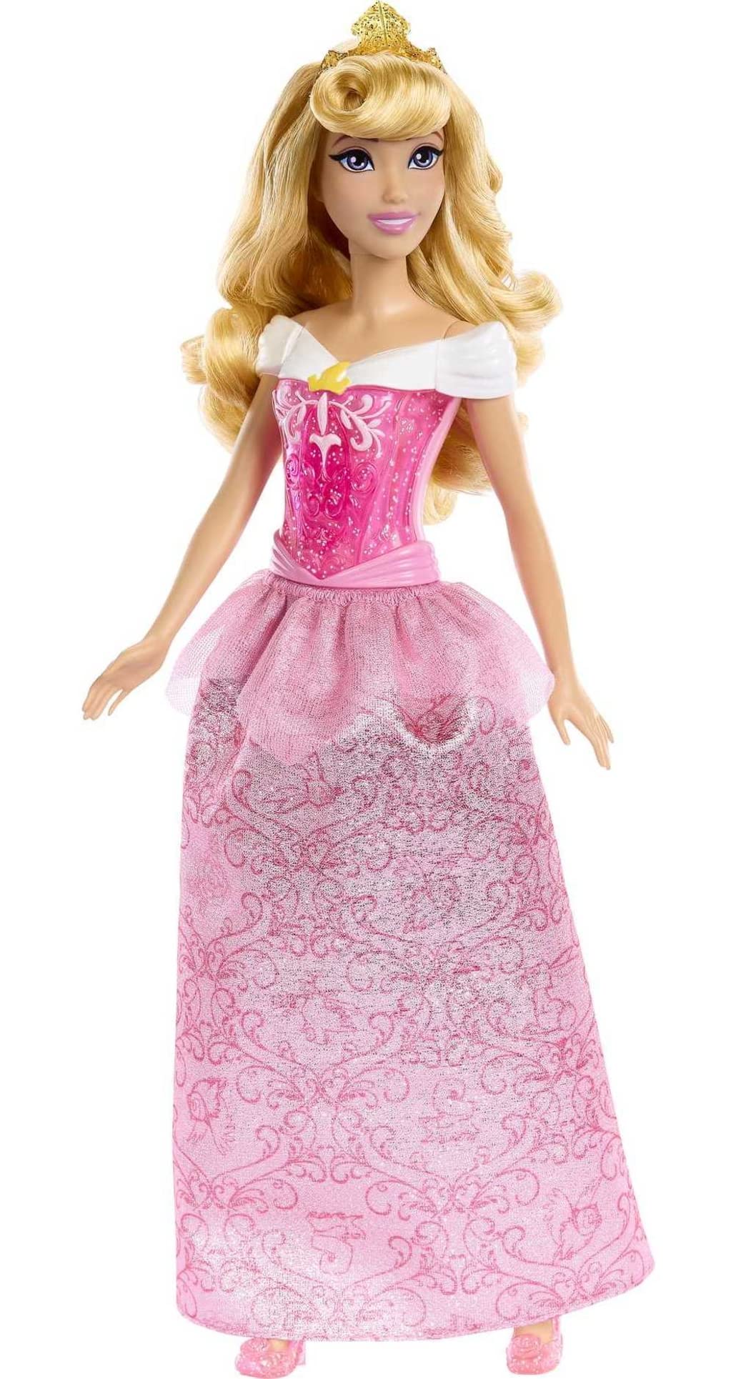 Mattel Disney Princess Aurora Fashion Doll, Sparkling Look with Blonde Hair, Purple Eyes & Tiara Accessory