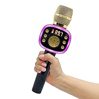 Carpool Karaoke Machine for Kids & Adults, Carpool Karaoke The Mic 2.0 - Wireless & Bluetooth Karaoke Microphone with Voice Changing Sound Effects as White Elephant Gift - Gold & Black