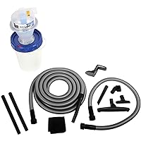 Cen-Tec Systems 98735-AZ Assembled Quick Click Dust Separator with Locking 5 Gallon Collection Bin and 30 Ft. Hose Garage Attachment Kit for Wet/Dry Vacuums, Black