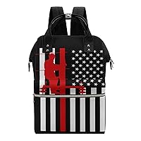 American Flag Electric Cable Lineman Waterproof Mommy Bag Diaper Bag Backpack Multifunction Large Capacity Travel Bag