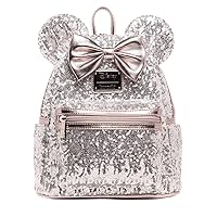 Loungefly Women's Disney Minnie Mouse Silver Sequin Backpack