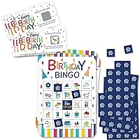 Big Dot of Happiness Cheerful Happy Birthday Party Game Set – Birthday Party Game Supplies Kit – Bingo Cards and Scratch-Off Cards Party Virtual Bundle