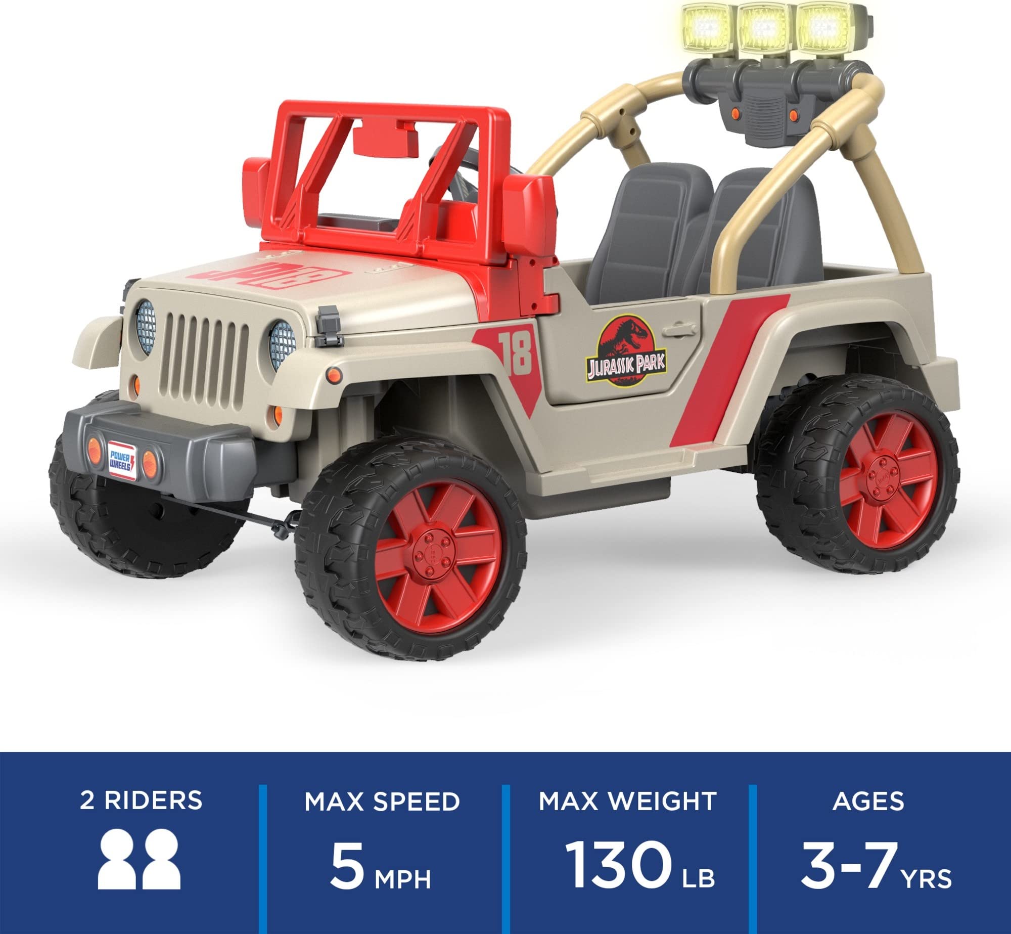 Mua Power Wheels Jurassic Park Jeep Wrangler Kids Ride-on Car with Dinosaur  Sounds and Functioning Light Bar, Seats 2 trên Amazon Mỹ chính hãng 2023 |  Fado