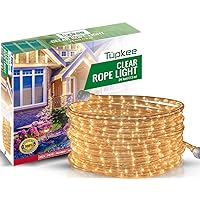 Tupkee Rope Light Warm Clear - 24 Feet (7.3 m), for Indoor and Outdoor use - 10MM Diameter - 288 Clear Incandescent Long Life Bulbs Decorative Rope Tube Lights