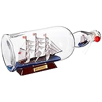 Handcrafted Nautical Decor HMS Bounty Model Ship in a Glass Bottle 11