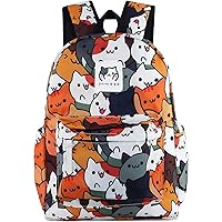 Game Neko Atsume Anime Laptop Backpack Cute Cat School Bag Cartoon Printed Daypack