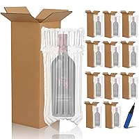 24 Pieces Wine Shipping Kit Include 12 Wine Bottle Shipping Box 12 Wine Bottle Travel Protector Bags Corrugated Wine Boxes Inflatable Wine Bags with Inflatable Pump for Wine Transportation (24 PCS)