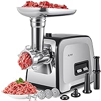 Meat Grinder, Sausage Stuffer, [2800W Max] Electric Meat Mincer with Stainless Steel Blades & 3 Grinding Plates,Sausage Maker & Kubbe Kit for Home Kitchen & Commercial Using (MG090-S)