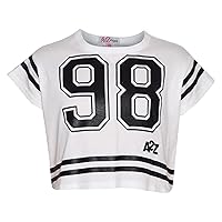 Girls Top Kids 98 Print Stylish Fashion T Shirt Crop Top 7-13 Year