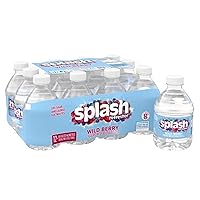 Splash Refresher Wild Berry Flavored Water, 8 Fl Oz, Plastic Bottle Pack of 12