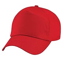 Unisex Plain Original 5 Panel Baseball Cap (One Size) (Classic Red)