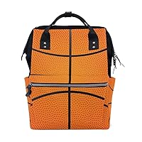 Diaper Bag Backpack Basket Ball Detail Casual Daypack Multi-Functional Nappy Bags