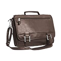 Copper Canyon 15-inch Leather Expandable Briefcase, Brown, One Size
