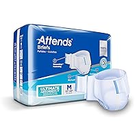 Advanced Briefs with tabs for Adult Incontinence Care with Dry-Lock® Containment Core, Ultimate Absorbency, Unisex, Medium, 24-count (x4)
