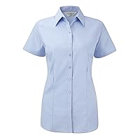 Russell Womens/Ladies Herringbone Short Sleeve Work Shirt