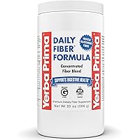 Yerba Prima Daily Fiber Formula - 20 oz Powder - Unflavored, Concentrated Blend of Soluble/Insoluble, Psyllium Seed Husks, Acacia Gum, Apple Fiber for Bulk - Dietary Bulking Supplement - Regularity
