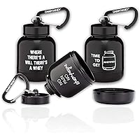 OnMyWhey - Protein Powder and Supplement Funnel Keychain, Portable to-Go Container for The Gym, Workouts, Fitness, and Travel - TSA Approved, Punny Variety 3-Pack