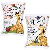 Awsum Organics Baby Snacks - Happy Healthy Baby Food - Snack for babies - Vegan Kosher Gluten Free - Non-Allergy - 0.75 Oz Bag- Variety 4 Pack