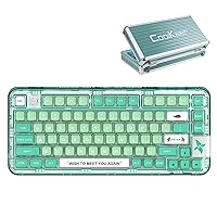 CoolKiller Mechanical Keyboard, Rechargeable Wireless Gaming Keyboard with RGB Backlit, Hot Swappable Keyboard with Gasket Structures for Windows/Mac, 75% Design, CK75 (Green+Metal Box,Glory Switches)