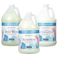 Botanicals Body Wash + Hand Soap + Butter Lotion Bundle, Island Tranquility, 1 Gallon Each