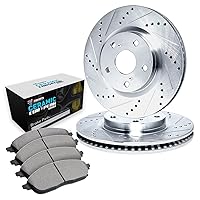 R1 Concepts Front Brakes and Rotors Kit |Front Brake Pads| Brake Rotors and Pads| Euro Ceramic Brake Pads and Rotors|fits 2011-2014 Porsche Cayenne
