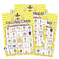 Bible Bingo Game for Kids Players Christian Bible Bingo Cards Religious Bible Activities Games for Church Family Open Day Sunday School Bible Party Decorations Party Supplies