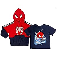 Marvel Spider-Man Little Boys Fleece Hoodie with Tee