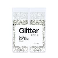 Silver Twin Pack Glitter, 2 x Chunky 130G/4.58OZ Craft Glitter Shakers, Craft Glitter for Resin, Metallic Iridescent Sequin Flake Bulk, Glitter for Makeup Body, Tumblers Glitter