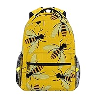 Yellow Bees Backpacks Travel Laptop Daypack School Bags for Teens Men Women