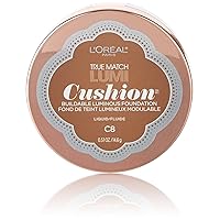 L'Oréal Paris True Match Lumi Cushion Foundation, C8 Cocoa, 0.51 oz.