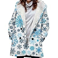 Women's Woman Coat Winter Warm Shaggy Down Hooded Button Coat Jacket, S-3XL